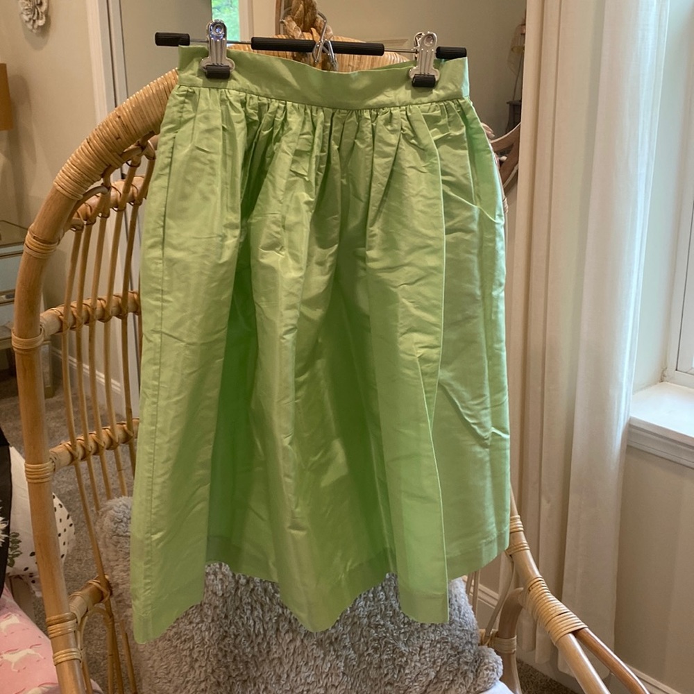Partyskirt green taffeta a line skirt, size small